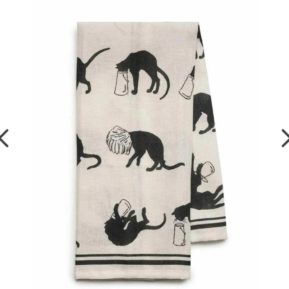 Le Chat Noir Tea Towel Metropolitan Museum Of Art MMA Black Cat Bowl Pail Jar Ca - Picture 2 of 5